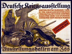 Póster publicitario de una Exposición de Guerra Alemana, 1915